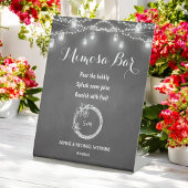 Mimosa Bar Black Mason Jar Wedding Reclamebord Met Voetstuk