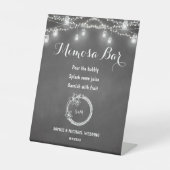 Mimosa Bar Black Mason Jar Wedding Reclamebord Met Voetstuk (Voorkant)