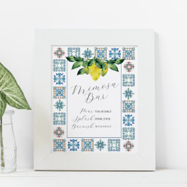 Mimosa Bar Blauwe & Gele Citroenen Poster