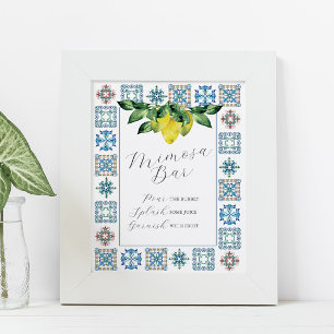 Mimosa Bar Blauwe & Gele Citroenen Poster