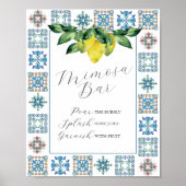 Mimosa Bar Blauwe & Gele Citroenen Poster (Voorkant)