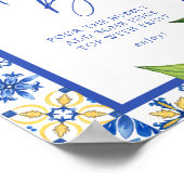 Mimosa Bar Blauwe Tegels Citroenen Bruiloftssalon  Poster (Hoek)