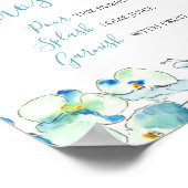 Mimosa Bar Blauwe Watercolor Bloemen Poster (Hoek)