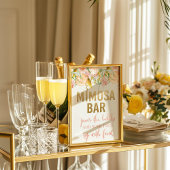Mimosa Bar Bloemen teken Poster