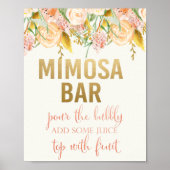 Mimosa Bar Bloemen teken Poster (Voorkant)