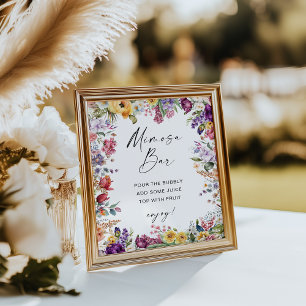 Mimosa Bar Bord Bloemen Bruidscadeau Poster