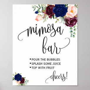 Mimosa bar bord bridal bruiloft douche marsala poster