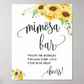 Mimosa bar bord bruiloft zonnebloemen poster (Voorkant)