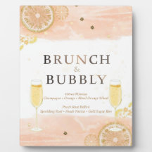 Mimosa Bar Bord – Perzik Waterverf Brunch & Mousse
