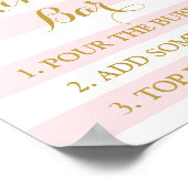 Mimosa Bar Bord Roze Strepen Gouden Confetti Poster (Hoek)