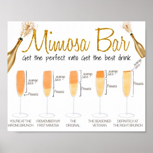 Mimosa Bar Bridal brunch Sign Poster (Voorkant)