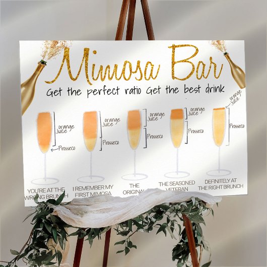 Mimosa Bar Bridal brunch Sign Poster