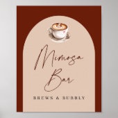 Mimosa Bar Brouwsels en Bruisende Bruidsuitnodigin Poster (Voorkant)