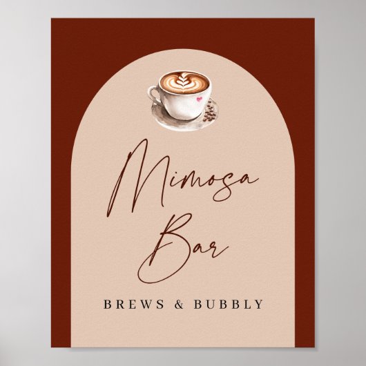 Mimosa Bar Brouwsels en Bruisende Bruiloftsborrel Poster (Voorkant)