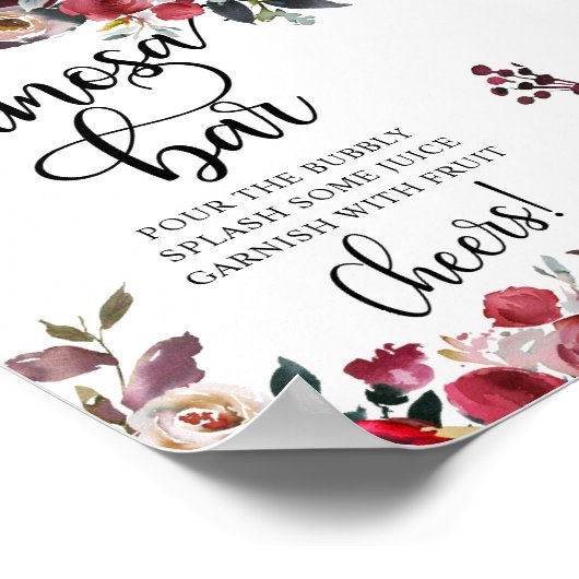 Mimosa Bar Bruidsfeest Borrel Poster (Hoek)