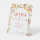 Mimosa Bar Bruidsfeest Brunch Reclamebord Met Voetstuk (Voorkant)
