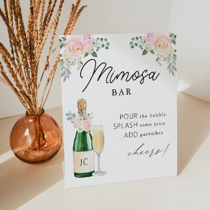 Mimosa Bar Bruidsfeest Pedaalschild Reclamebord Met Voetstuk