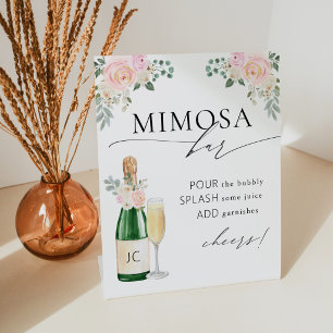 Mimosa Bar Bruidsfeest Pedaalschild Reclamebord Met Voetstuk