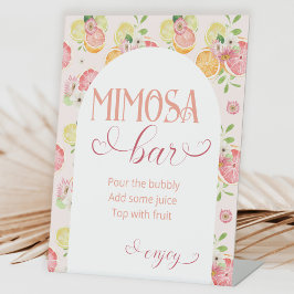 Mimosa Bar Bruidsontbijt Bruiloft Reclamebord Met Voetstuk