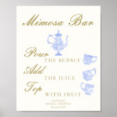 Mimosa Bar Bruidsthee China Set Blauw Wit Kant Poster (Voorkant)