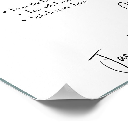 Mimosa Bar Bruiloft Bord Poster (Hoek)