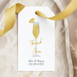Mimosa Bar Brunch Cocktail Glas Bruiloft Geschenk Cadeaulabel
