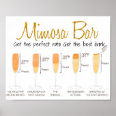 Mimosa Bar brunch Dranken Sap Mengen Bord Poster (Voorkant)