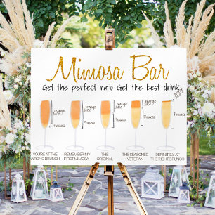 Mimosa Bar brunch Dranken Sap Mengen Bord Poster