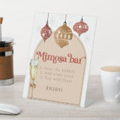 Mimosa Bar Bubble Retro Bauble Christmas Bridal Reclamebord Met Voetstuk (Insitu)