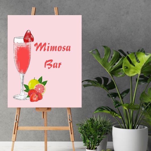 Mimosa Bar Bubbly Brunch Baby shower Poster