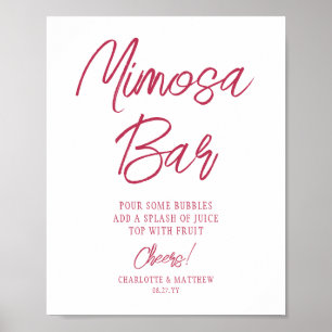 Mimosa Bar Cheers Modern Handgeschreven Viva Magen Poster