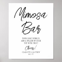 Mimosa Bar Cheers Modern Handgeschreven Zwarte Scr