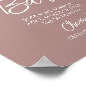 Mimosa Bar Cheers Modern Script Roze Goud Poster (Hoek)