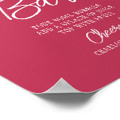 Mimosa Bar Cheers Modern Script Viva Magenta Poster (Hoek)