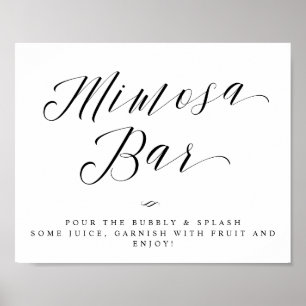 Mimosa Bar Chic Vrijgezellenfeest of Wedding Sign Poster