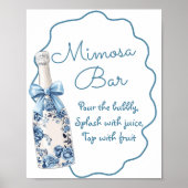 Mimosa Bar Chinoiserie Laarzen Vrijgezellenfeest b Poster (Voorkant)