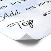 Mimosa Bar Cloud 9 Vrijgezellenfeest Pastel Blauw Poster (Hoek)