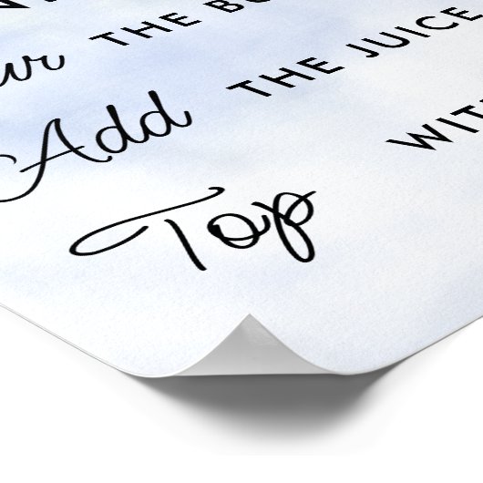 Mimosa Bar Cloud 9 Vrijgezellenfeest Pastel Blauw Poster (Hoek)