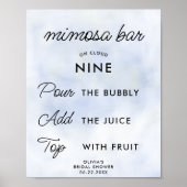 Mimosa Bar Cloud 9 Vrijgezellenfeest Pastel Blauw Poster (Voorkant)