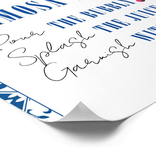 Mimosa Bar Dansen Koningin Grieks Vrijgezellenfees Poster (Hoek)