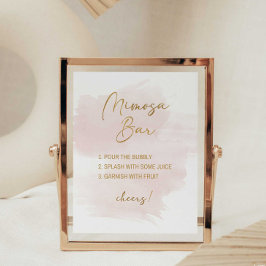 Mimosa Bar douchebord Waterverf Blush & Gold Poster