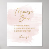 Mimosa Bar douchebord Waterverf Blush & Gold Poster (Voorkant)