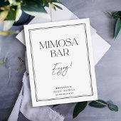 Mimosa Bar Elegante Zwarte & Witte Bruidsdouche Poster