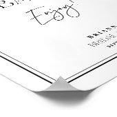 Mimosa Bar Elegante Zwarte & Witte Bruidsdouche Poster (Hoek)