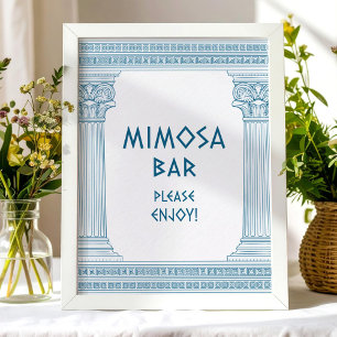 Mimosa Bar feestbord voor Griekenland thema evenem Poster