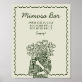 Mimosa Bar Fresh Off The Market Bridal Sign Poster (Voorkant)