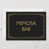 "Mimosa Bar" Gold Art Deco Style Weddenschap (Voorkant)
