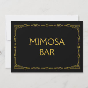 "Mimosa Bar" Gold Art Deco Style Weddenschap