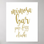 Mimosa Bar Gold Glitter 8x10 Wedding Sign Poster (Voorkant)
