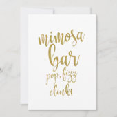 Mimosa Bar Gold Glitter Betaalbaar Weddenschap Kaart (Voorkant)